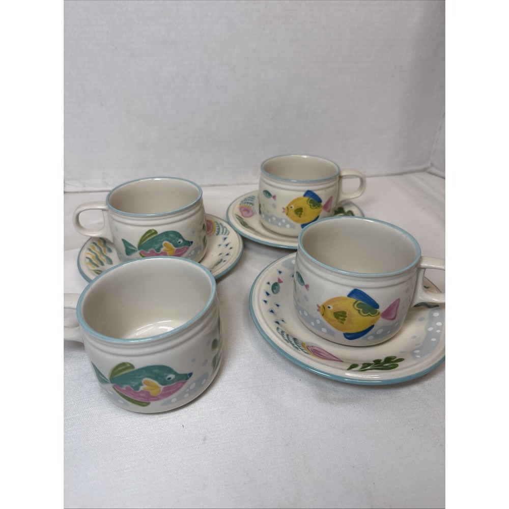 Studio Nova Barrier Reef Coffee Mugs 2.75in Fish Ocean Discontinued Set of 3